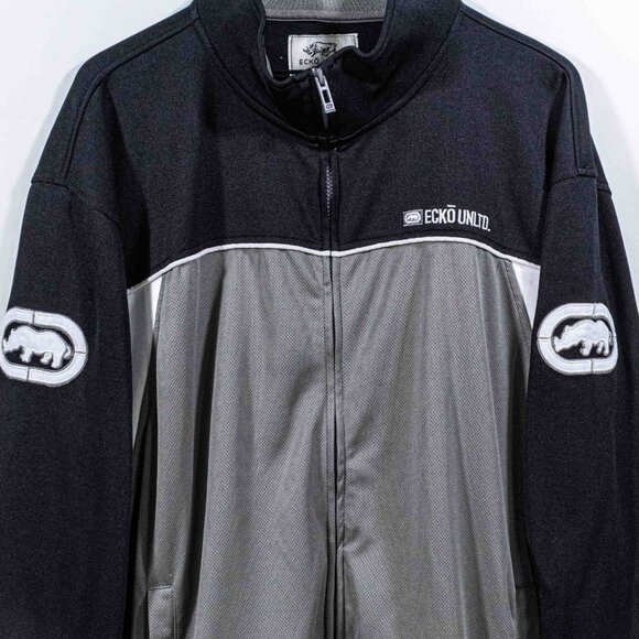 Ecko Unltd Rhino Logo Zip Up Track Jacket 3XL Y2K Hip Hop Streetwear - Picture 2 of 8